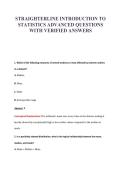 STRAIGHTERLINE INTRODUCTION TO&NewLine;STATISTICS ADVANCED QUESTIONS&NewLine;WITH VERIFIED ANSWERS