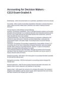 Accounting for Decision Makers - C213 Exam-Graded A