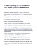 C213 Accounting for Decision Makers WGU Exam Questions and Answers