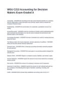 WGU C213 Accounting for Decision Makers Exam-Graded A