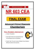 NR 603 CEA Final Exam &ndash; Chamberlain Advanced Clinical Diagnosis &lpar;2026&sol;2027&rpar; Actual Questions & Answers to Pass the Exam &lpar;100&percnt; Verified&rpar;