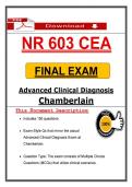 Chamberlain NR 603 CEA Final Exam &ndash; Advanced Clinical Diagnosis &lpar;2026&sol;2027&rpar; Actual Questions & Answers to Pass the Exam &lpar;100&percnt; Verified&rpar;