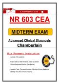NR 603 CEA Midterm Exam &ndash; Advanced Clinical Diagnosis Chamberlain &lpar;2026&sol;2027&rpar; Actual Questions & Answers to Pass the Exam &lpar;100&percnt; Verified&rpar;