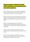WGU D676 EARLY LITERACY OA FINAL&NewLine;SCRIPT COMPLETE 2026 QUESTIONS WITH&NewLine;SOLUTIONS GRADED A