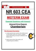 NR 603 CEA Midterm Exam &ndash; Advanced Clinical Diagnosis Chamberlain &lpar;2026&sol;2027&rpar; Actual Questions & Answers to Pass the Exam &lpar;100&percnt; Verified&rpar;