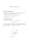 Calculus&colon; Tangent Lines Notes