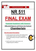 NR 511 Final Exam &ndash; Differential Diagnosis & Primary Care Practicum Chamberlain &lpar;2026&sol;2027&rpar; Actual Questions & Answers to Pass the Exam &lpar;100&percnt; Verified&rpar;