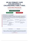 NR 602 PRIMARY CARE CHILDBEARING & CHILDREARING FAMILY FINAL AND MIDTERM PACKAGE DEAL
