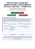 NR 567 FINAL EXAM KEY&NewLine;MEDICATIONS & TREATMENTS&NewLine;ACTUAL 2026&sol;2027 - COMPLETE&NewLine;LATEST MOCK PRACTICE SET&NewLine;180 Questions with Answers and Detailed Rationales&NewLine;100 PERCENT GUARANTEED PASS
