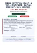 NR 228 NUTRITION HEALTH &&NewLine;WELLNESS EXAM 1 ACTUAL&NewLine;2026&sol;2027 - 100&percnt; VERIFIED &vert;&NewLine;LATEST MOCK PRACTICE SET&NewLine;190 Questions with Answers and Detailed Rationales&NewLine;100 PERCENT GUARANTEED PASS