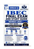 IBEC FINAL EXAM AND STUDY GUIDE NEWEST 2025&NewLine;TEST BANK&vert; COMPLETE 650 REAL EXAM QUESTIONS&NewLine;AND CORRECT VERIFIED ANSWERS&sol; ALREADY&NewLine;GRADED A&plus;&vert; IBEC FINAL EXAM REVIEW 2025 &lpar;BRAND&NewLine;NEW&excl;&excl;&rpar;