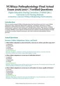 NURS231 Pathophysiology Final Actual Exam &ndash; Higher Education Nursing Curriculum &ndash; 2026&sol;2027 Academic Year &ndash; Verified Questions and Answers for University-Level Nursing Students