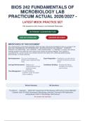 BIOS 242 FUNDAMENTALS OF&NewLine;MICROBIOLOGY LAB&NewLine;PRACTICUM ACTUAL 2026&sol;2027 &NewLine;LATEST MOCK PRACTICE SET&NewLine;160 Questions with Answers and Detailed Rationales&NewLine;100 PERCENT GUARANTEED PASS