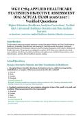 WGU C784 Applied Healthcare Statistics Objective Assessment &lpar;OA&rpar; Actual Exam &ndash; Higher Education Healthcare Analytics Curriculum &ndash; 2026&sol;2027 Academic Year &ndash; Verified Questions and Answers for Advanced Healthcare Statistics and Data Analysis Learners