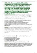 EMT-I&sol;85 &ndash; Emergency Medical Technician Intermediate&sol;85 Certification Exam Updated 2026 &vert; 450&plus; Practice Questions & Verified Answers &vert; Comprehensive EMS Study Guide&comma; Intermediate EMT Exam Prep Test Bank&comma; Patient Assessment&comma; Airway Management&comma; Trauma Care&comma;
