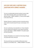 AVN 2035 MED SURG 3 MIDTERM EXAM QUESTIONS WITH CORRECT ANSWERS