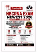 NBCRNA EXAM NEWEST 2026 ACTUAL EXAM TEST&NewLine;BANK&vert; COMPLETE 850 REAL EXAM QUESTIONS AND&NewLine;CORRECT DETAILED ANSWERS &lpar;VERIFIED ANSWERS&rpar;&NewLine;GRADED A&plus;&vert; NBCRNA REVIEW 2027 &lpar;MOST RECENT&excl;&excl;&rpar;