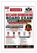 NCCAOM BIOMEDICINE BOARD EXAM NEWEST 2026&sol;&NewLine;2027 ACTUAL EXAM TEST BANK&vert; COMPLETE 850 REAL&NewLine;EXAM QUESTIONS AND CORRECT VERIFIED ANSWERS&sol;&NewLine;ALREADY GRADED A&plus;&vert; BIO-MEDICINE NCCAOM&NewLine;BOARD EXAM PREP &lpar;BRAND NEW&excl;&excl;&rpar;