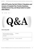 APEA 3P Practice Test Set 2 EXAM&comma; &vert;&vert; Questions and Answers &vert;&vert; Complete Test&comma; Practice Questions&comma; Verified Answer Key&comma; and Study Guide for &lpar;Latest 2026 Edition&rpar;&NewLine;&NewLine;&NewLine;