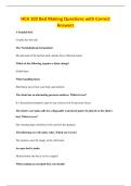 HCA 102 Bed Making Questions with Correct&NewLine;Answers