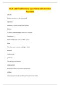 HCA 102 Final Review Questions with Correct&NewLine;Answers