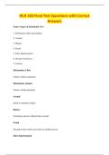 HCA 102 Final Test Questions with Correct&NewLine;Answers