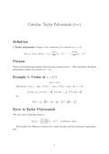 Calculus&colon; Taylor Polynomials &lpar;x&equals;c&rpar; Notes