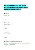 EXCEL CRASH ACTUAL TEST PAPER&NewLine;ACCURATE QUESTIONS AND CORRECT&NewLine;ANSWERS GRADED APLUS&NewLine;