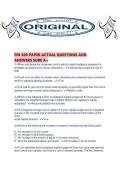FIN 300 PAPER ACTUAL QUESTIONS AND ANSWERS SURE A&period;pdf