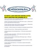 NC DENTAL LAWS INFECTION CONTROL ACTUAL FINALS QUESTIONS AND ANSWERS SET A&period;pdf