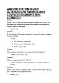 WGU ORIENTATION REVIEW QUESTIONS AND ANSWERS WITH COMPLETE SOLUTIONS 100&percnt; CORRECT&excl;&excl;&excl;