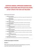 CERTIFIED GENERAL APPRAISER EXAMINATION &NewLine;COMPLETE QUESTIONS AND DETAILED SOLUTIONS &NewLine;LATEST UPDATE THIS YEAR JUST RELEASED