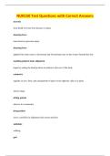 NUR150 Test Questions with Correct Answers