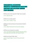 FUNDAMENTAL ACCOUNTING&NewLine;PRINCIPLES COMPREHENSIVE EXAM PREP&NewLine;QUESTIONS AND SOLUTIONS VERIFIED&NewLine;STUDY RESOURCE