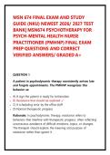 MSN 674 FINAL EXAM AND STUDY GUIDE &lpar;NKU&rpar; NEWEST 2026&sol; 2027 TEST BANK&vert; MSN674 PSYCHOTHERAPY FOR PSYCH-MENTAL HEALTH NURSE PRACTITIONER &lpar;PMHNP&rpar; FINAL EXAM PREP QUESTIONS AND CORRECT VERIFIED ANSWERS&sol; GRADED A&plus;