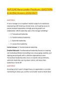 NUR 5240 Nurse Leader Practicum I QUESTIONs &NewLine;& Verified Answers &lpar;2026&sol;2027&rpar;