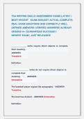 TSA WRITING SKILLS ASSESSMENT EXAM &lpar;LATEST &rpar; &NewLine;MOST RECENT   EXAM 2026&vert;2027 ACTUAL COMPLETE &NewLine;REAL EXAM QUESTIONS AND CORRECTLY WELL &NewLine;DEFINED ANSWERS &lpar;VERIFIED ANSWERS&rpar; ALREADY &NewLine;GRADED A&plus; GUARANTEED SUCCESS&excl;&excl;&excl;                &NewLine;NEWEST EXAM &vert; JUST RELEASE