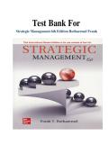 TEST BANK For Strategic Management&comma; 6th Edition 2024 By Rothaermel Frank&comma; Verified Chapters 1 - 12&comma; Complete Newest Version