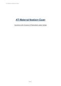 ATI Maternal Newborn Exam&NewLine;Questions with Answers & Rationales&vert; Latest Update 2026&NewLine;