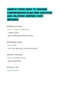 GENETICS FROM GENES TO GENOMES&NewLine;COMPREHENSIVE EXAM PREP QUESTIONS&NewLine;AND SOLUTIONS VERIFIED STUDY&NewLine;RESOURCE&NewLine;