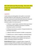 NSG 5240 Advanced Pharmacology  final exam Most &NewLine;Frequently Tested QUESTIONs & Correct Answers &NewLine;2026&sol;2027 
