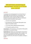NURS 5240 Statistics and Epidemiology for &NewLine;Advanced Practice  QUESTIONs and well detailed &NewLine;answers 2026&sol;2027 