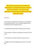 NSG 5240 Nursing Governance and Resource &NewLine;Management in Complex Health Systems Ultimate &NewLine;Exam Review Bundle &vert; Final Exam Practice &NewLine;QUESTIONs&comma; Verified Answers & Detailed Rationales &NewLine;&vert; 2026&sol;2027 Edition 