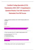 Certified Coding Specialist &lpar;CCS&rpar; &NewLine;Examination 2026&ndash;2027 &vert; Comprehensive &NewLine;Question Practice Test with Answers & &NewLine;Rationales&vert; Free Pdf Access