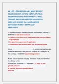 VA LRR &ndash; PRENEED EXAM &vert;&vert; MOST RECENT &NewLine;EXAM 2026&vert;2027 ACTUAL COMPLETE REAL  &NewLine;EXAM QUESTIONS AND CORRECTLY WELL &NewLine;DEFINED ANSWERS &lpar;VEERIFIED ANSWERS&rpar; &NewLine;ALREADY GRADED A&plus; &vert; GUARANTEED &NewLine;SUCCESS&excl;&excl; NEWEST EXAM &vert; JUST             &NewLine;RELEASED&excl;&excl;