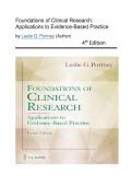 Test Bank - Foundations of Clinical Research&colon; Applications to Evidence-Based Practice&comma; 4th Edition &lpar;Portney&comma; 2020&rpar;&comma; Chapter 1-38 Fully Covered 2026&sol;2027