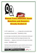 Manual Transmission Exam Questions and Correct Answers &lpar;450&plus; Questions&rpar; &vert; Clutch Systems&comma; Gear Ratios&comma; Synchronizers&comma; Differentials&comma; Drivetrain & ASE Manual Drivetrain Certification
