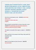 VIRGINIA HEAVY HIGHWAY BATCH 1 EXAM &vert;&vert; MOST &NewLine;RECENT EXAM 2026&vert;2027 ACTUAL COMPLETE REAL  &NewLine;EXAM QUESTIONS AND CORRECTLY WELL DEFINED &NewLine;ANSWERS &lpar;VEERIFIED ANSWERS&rpar; ALREADY &NewLine;GRADED A&plus; &vert; GUARANTEED SUCCESS&excl;&excl;                &NewLine;NEWEST EXAM &vert; JUST RELEASED&excl;&excl;