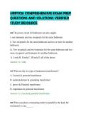 HRPYC81 COMPREHENSIVE EXAM PREP&NewLine;QUESTIONS AND SOLUTIONS VERIFIED&NewLine;STUDY RESOURCE&NewLine;