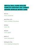 HRPYC81 FINAL PAPER UPDATED&NewLine;COMPLETE QUESTIONS AND CORRECT&NewLine;ANSWERS BUNDLED REVIEW GUIDE